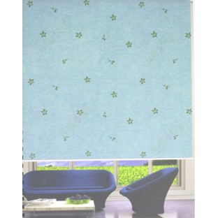 Brown green beige color painting with small floral poly blackout roller blind   109392